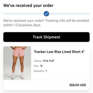 Lululemon Tracker Low-Rise Lined Short 4" Pink Puff
